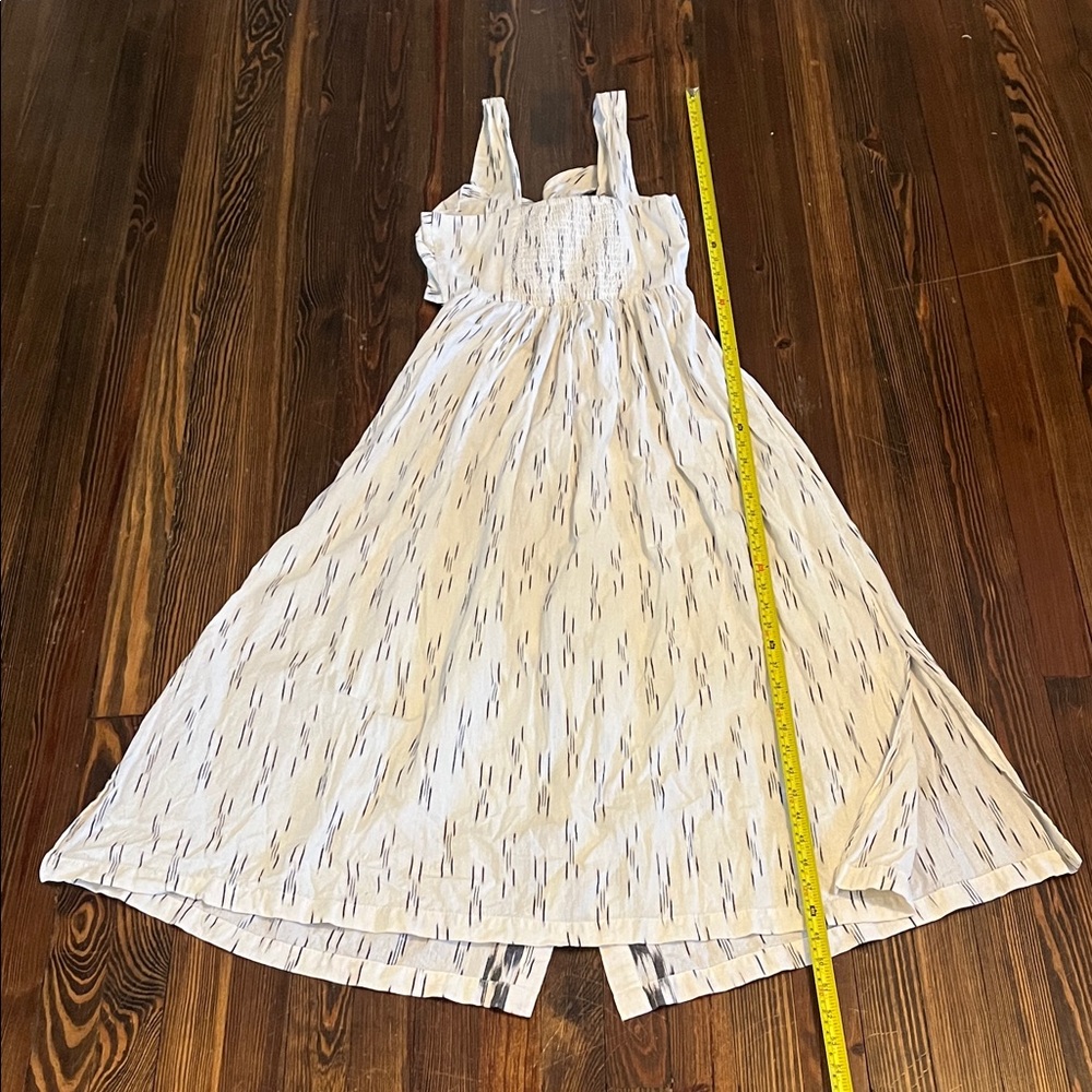 Free People Cream Maxi Dress with Subtle Black Dash Print